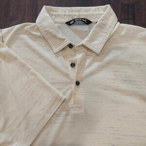Travis Mathew Polo Shirt Mens Large Yellow Heather Pima Cotton Blend Golf Casual